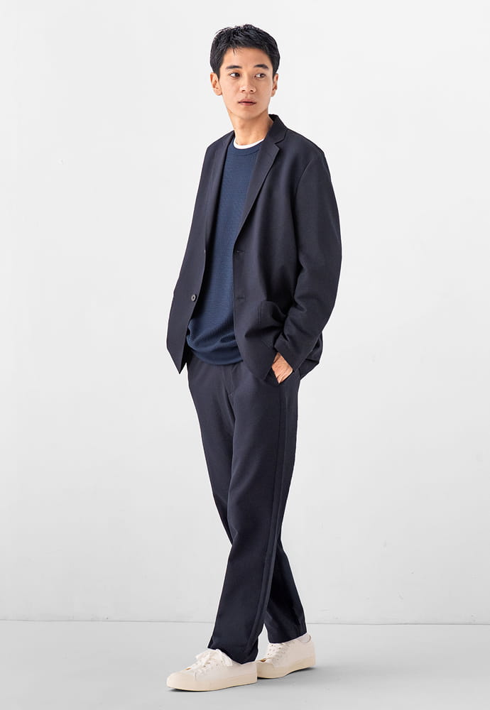 紳士　ストレッチジャージージャケットの着用イメージ