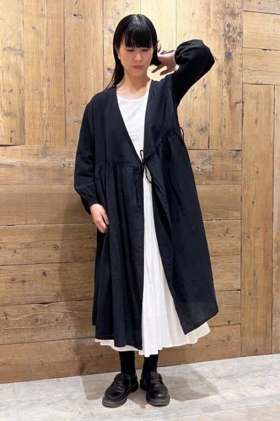 MUJI ダークネイビー 長袖パジャマ Sサイズ 無印良品 縫い目のない二重ガーゼパジャマ ダークネイビー