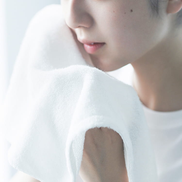 肌に気持ち良いふんわりタオルのイメージ
