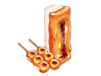 不揃い
みたらし団子風バウムのイラスト