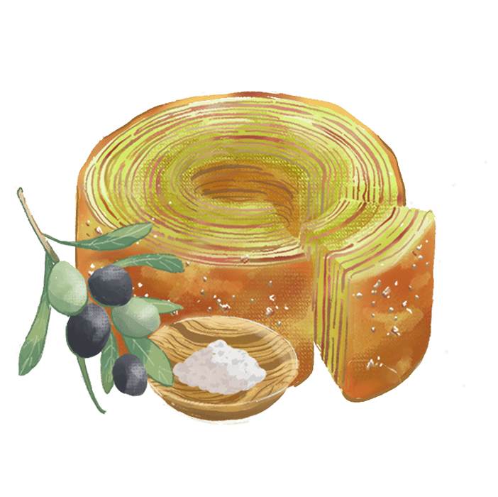 オリーブ塩バウムのイラスト