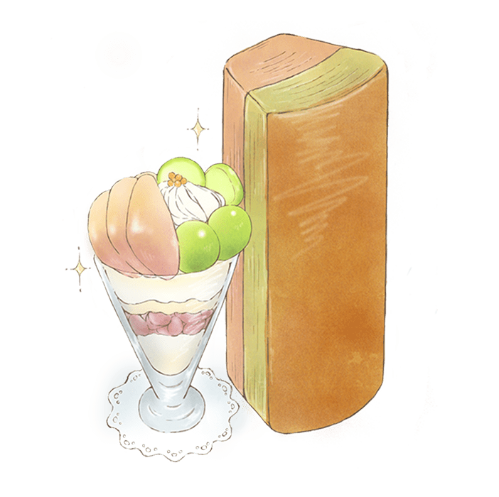 フルーツミックスパフェバウムのイラスト