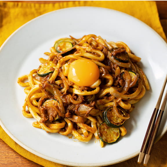 焼きキーマカレーうどん