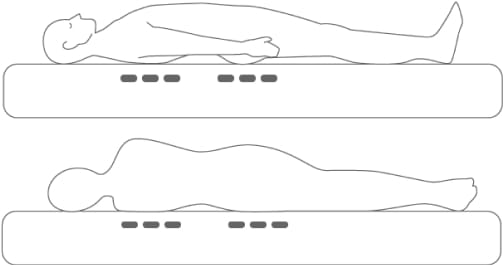 硬すぎるマットレスでの寝姿勢