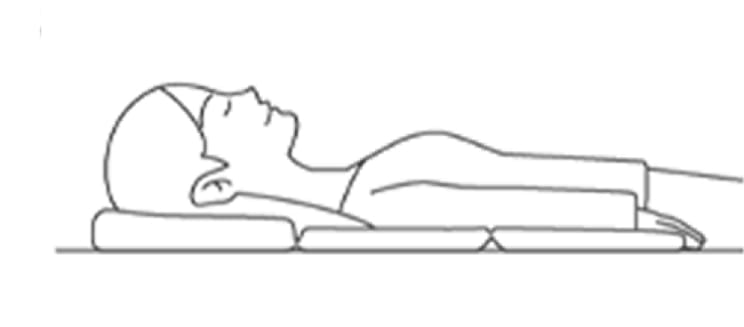 広げた状態で寝そべる図