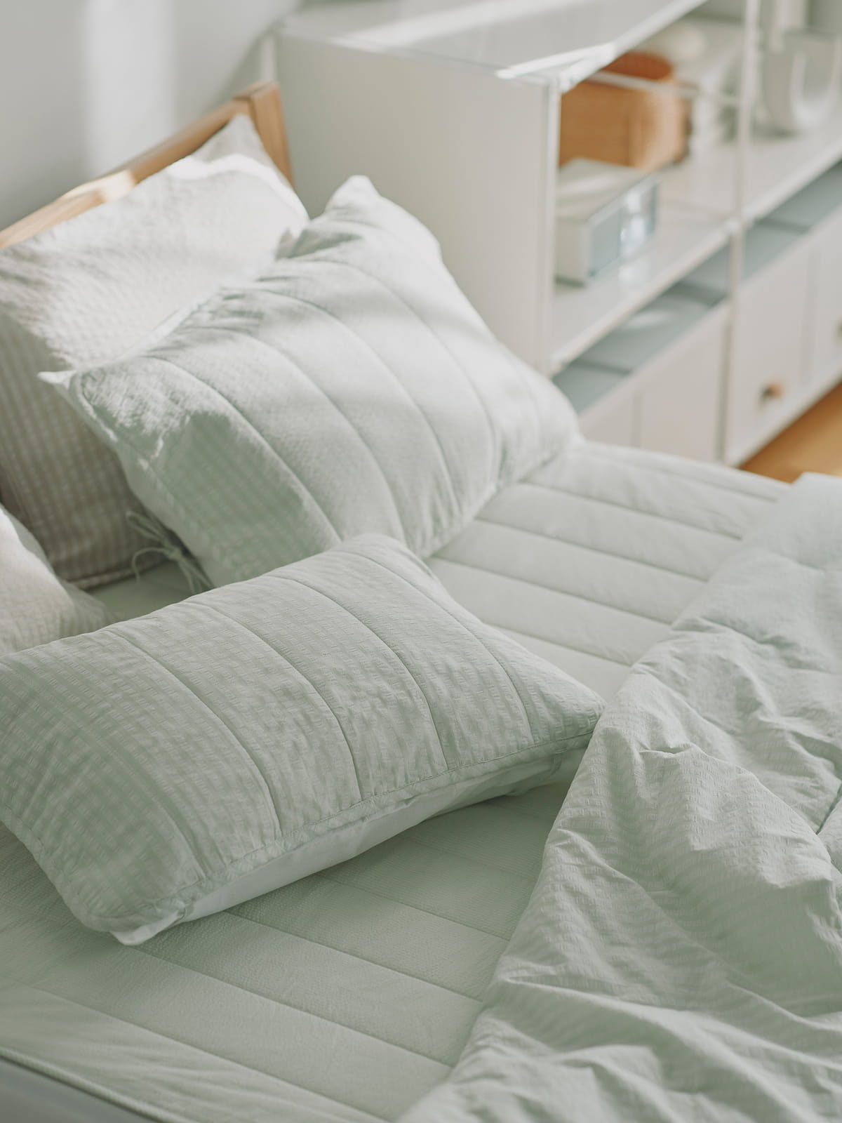 サッカー織のシーツと敷パッドのイメージ2