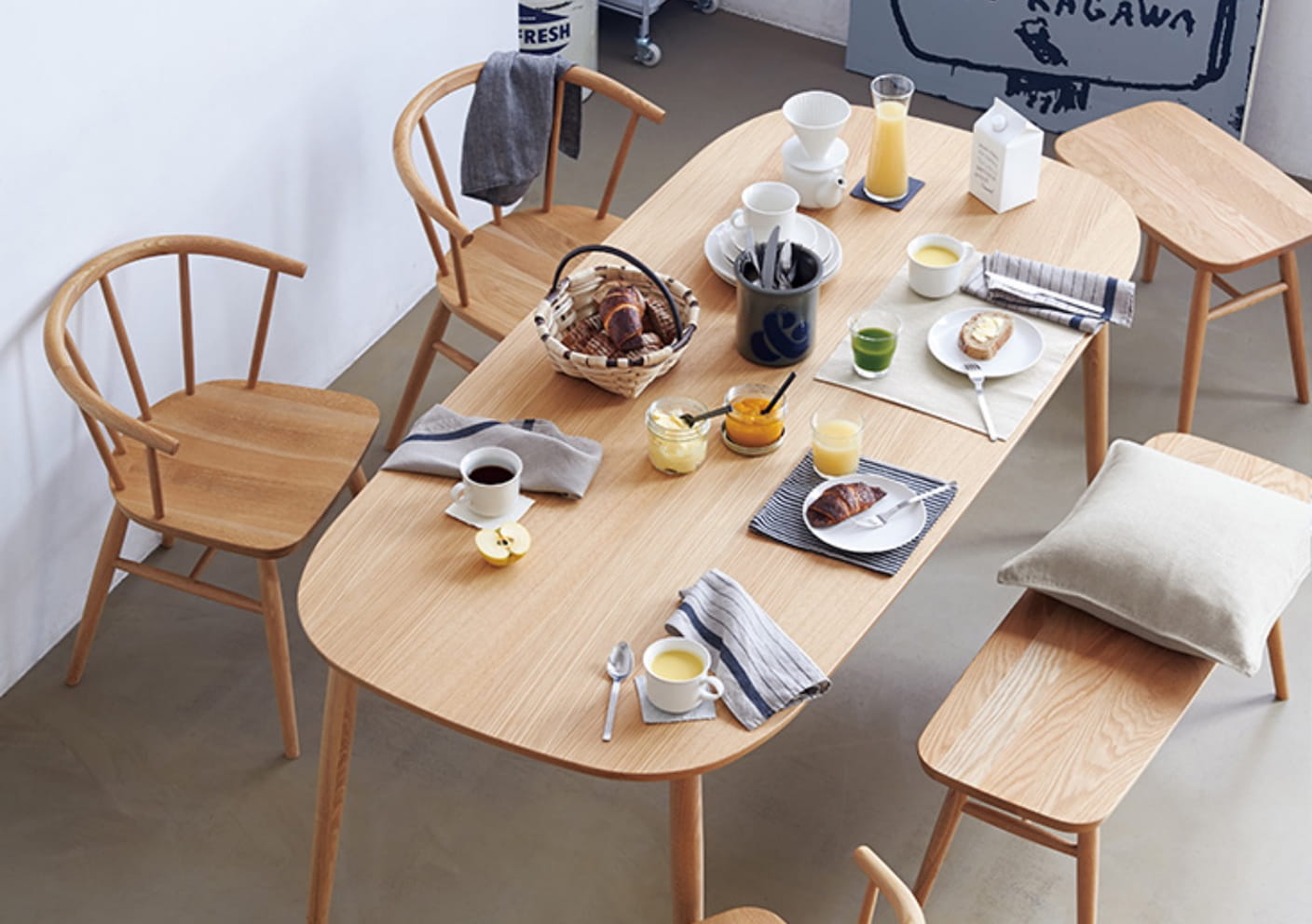 ブナ材テーブルシリーズイメージ