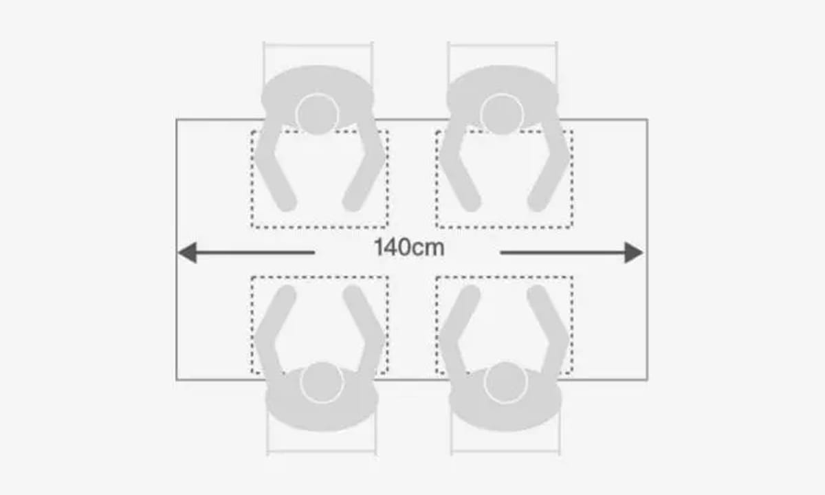 幅140cmのテーブルイメージ
