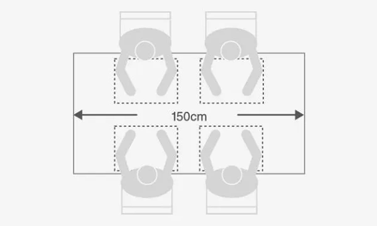 幅150cmのテーブルイメージ