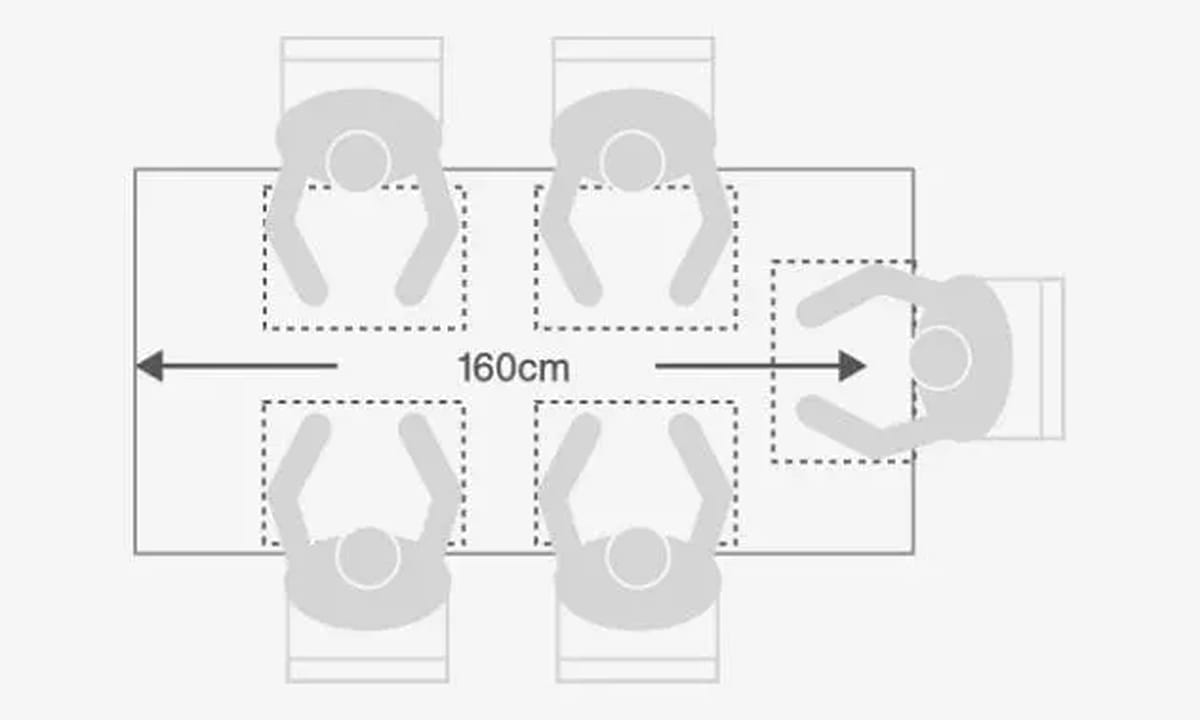 幅160cmのテーブルイメージ