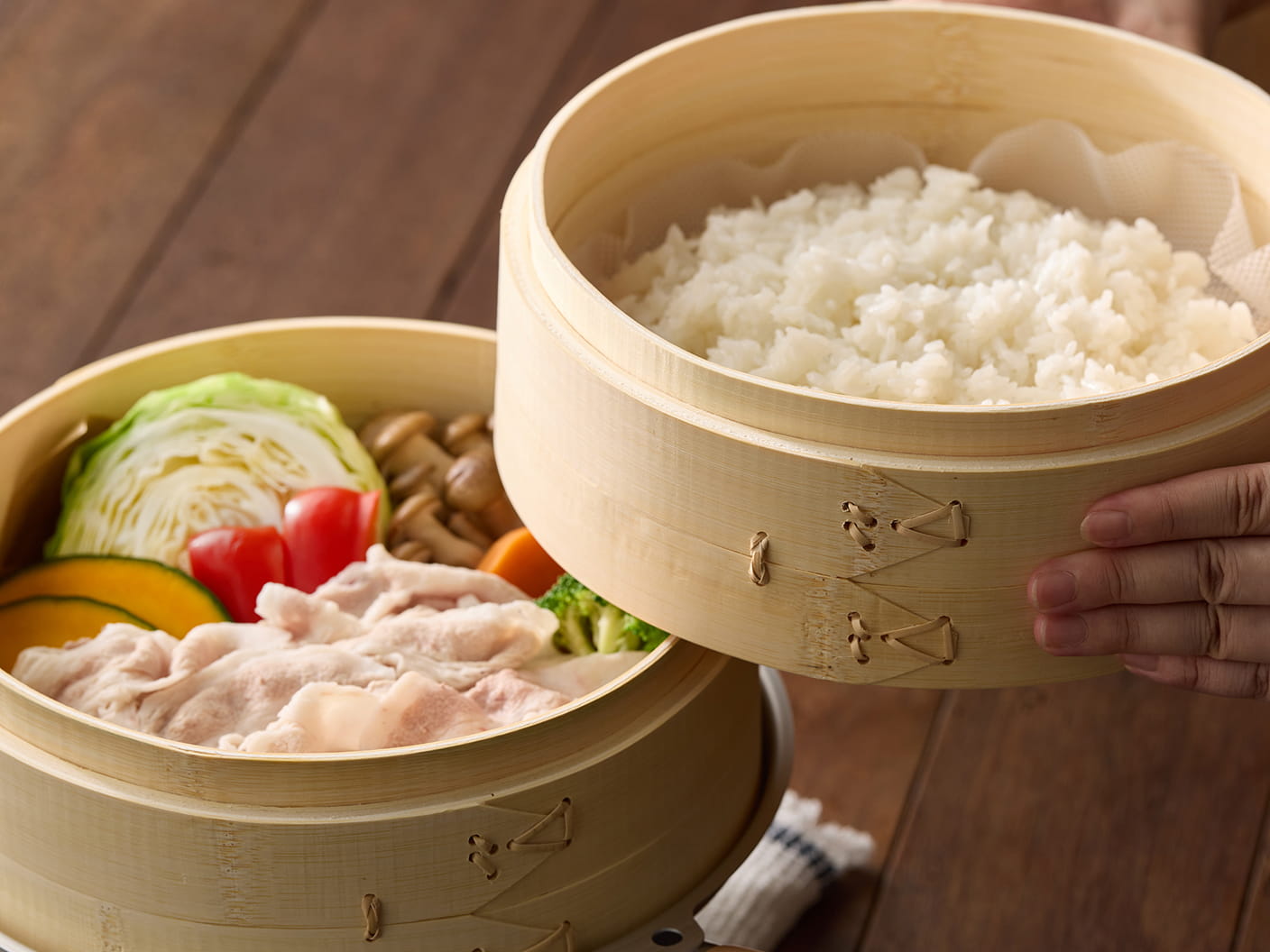 竹材　蒸篭（せいろ）／本体・蓋