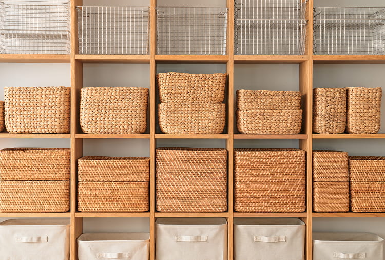 スタッキングシェルフにぴったり収まる収納用品・収納ケース