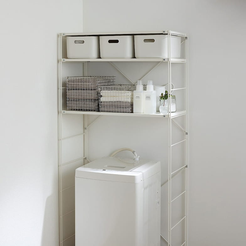 洗面所のランドリーラックの使用例