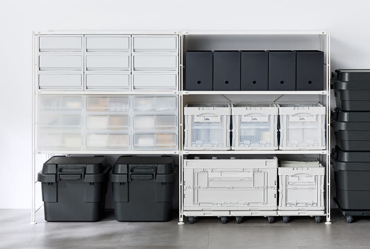 ユニットシェルフにぴったり収まる収納用品・収納ケース