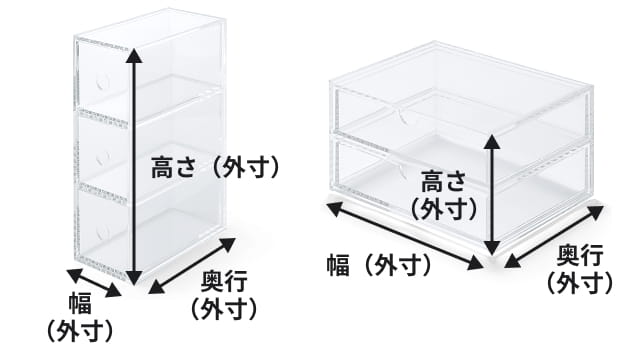 アクリルの寸法イメージ
