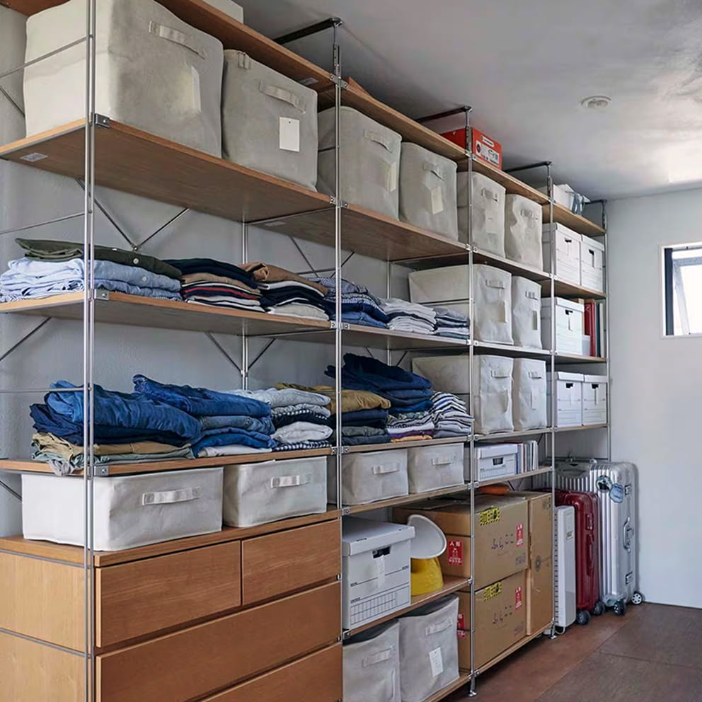 クローゼットの上段におすすめの収納用品のイメージ