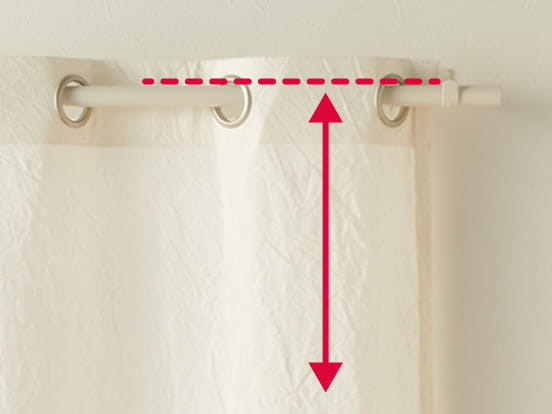 ハトメカーテンの測る場所のイメージ画像２