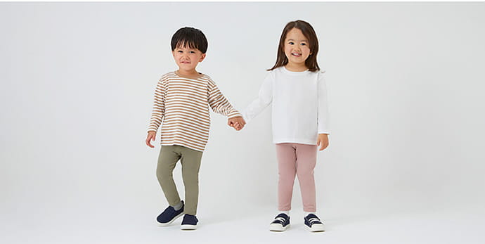 綿天竺編みクルーネック長袖Tシャツ画像