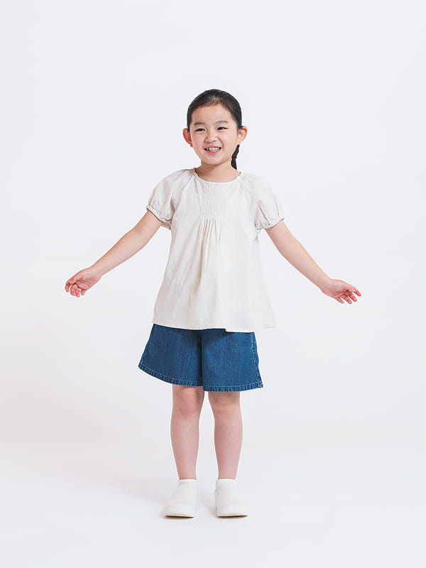 涼感ブロード半袖ブラウスのLOOKイメージ