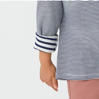 接結編みクルーネック長袖Tシャツ着用イメージ2