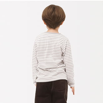 綿天竺編みクルーネック長袖Tシャツ着用イメージ2