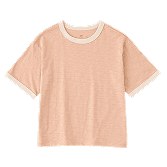 太番手クルーネック五分袖Ｔシャツの画像