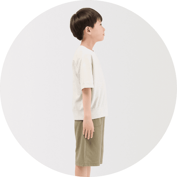 ライトスウェット五分袖Ｔシャツ／クロップドパンツの着用イメージ