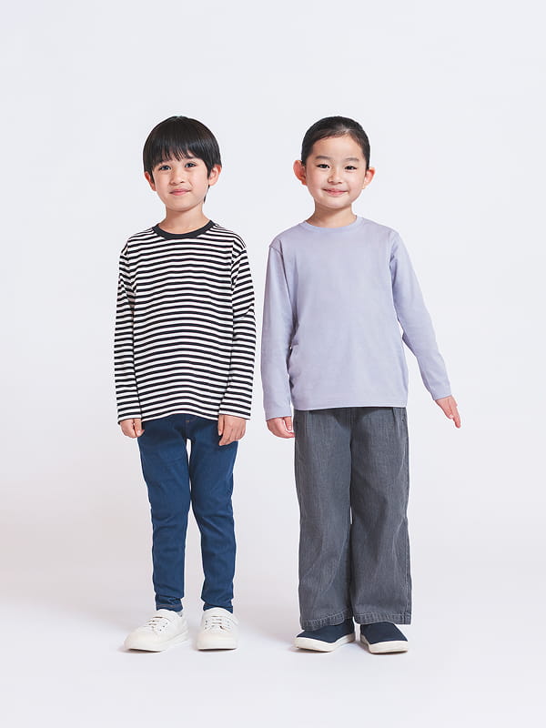 綿天竺編みクルーネック半袖ＴシャツのLOOKイメージ