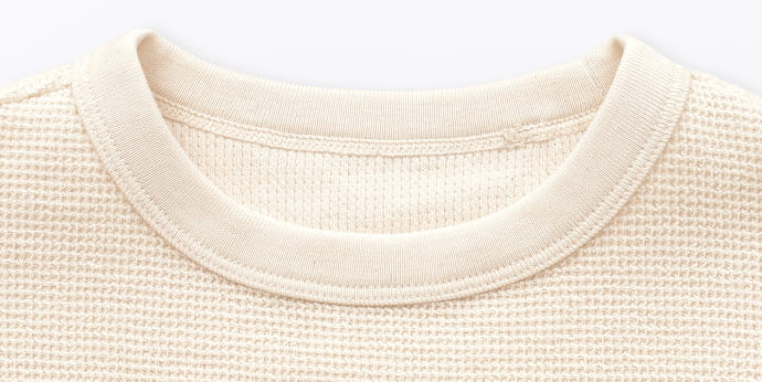 ワッフル編みクルーネック半袖Ｔシャツの拡大イメージ