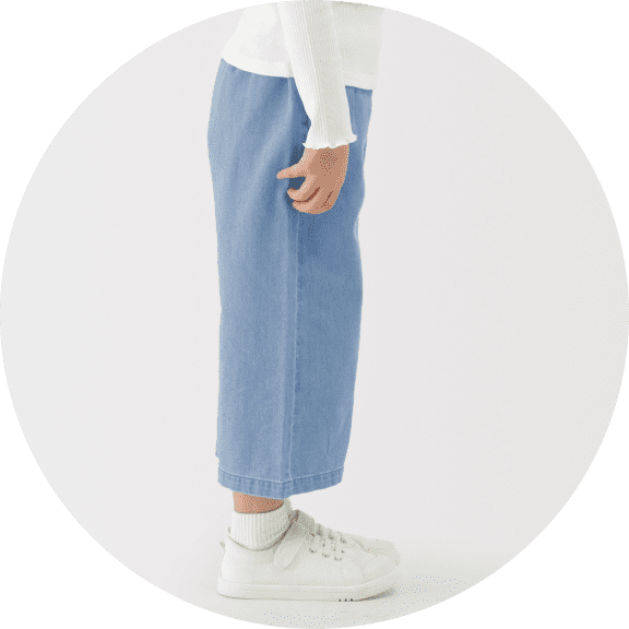 ライトオンスデニムワイドパンツの着用イメージ