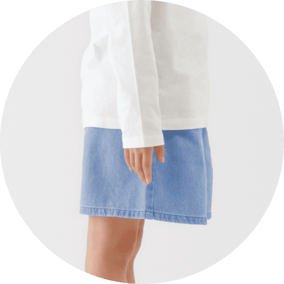 ライトオンスデニムキュロットの着用イメージ