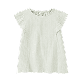 楊柳ガーゼフリルスリーブブラウスの画像