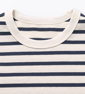 太番手クルーネック五分袖Ｔシャツの拡大イメージ