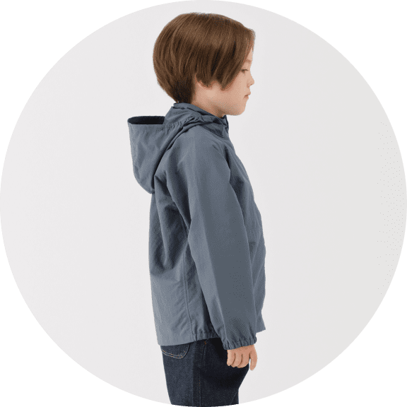 撥水ナイロンＵＶカットフード付きジャケットの着用イメージ