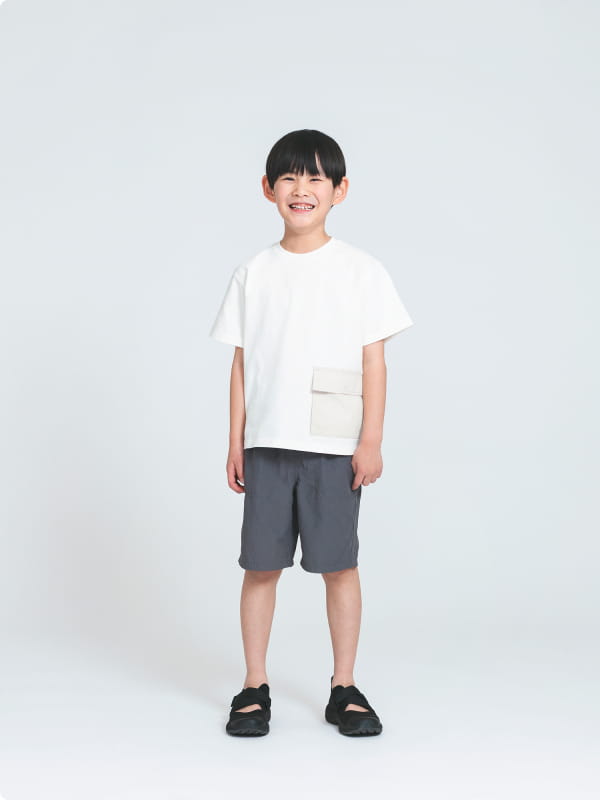 見守りポケット付きクルーネック半袖ＴシャツのLOOKイメージ