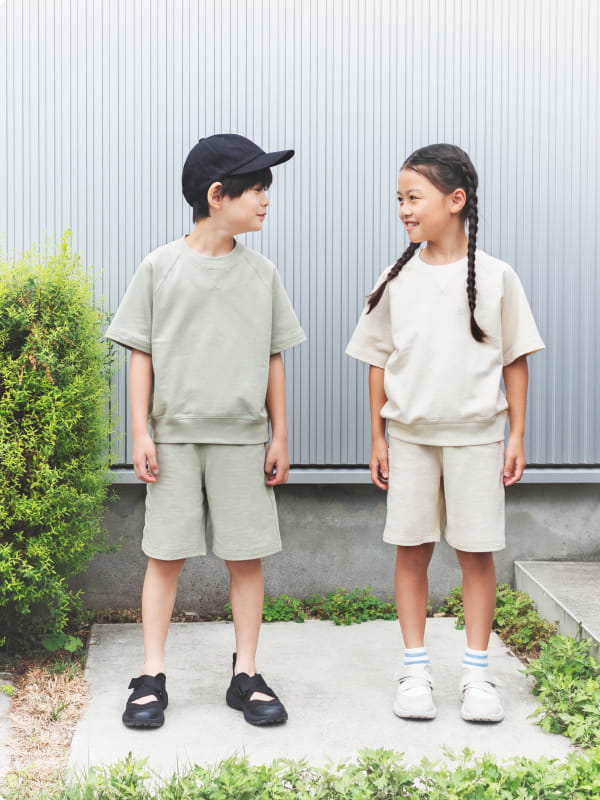 ライトスウェット五分袖Ｔシャツ／ハーフパンツのLOOKイメージ