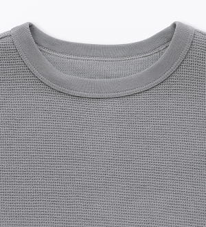 ワッフル編みクルーネック半袖Ｔシャツの拡大イメージ