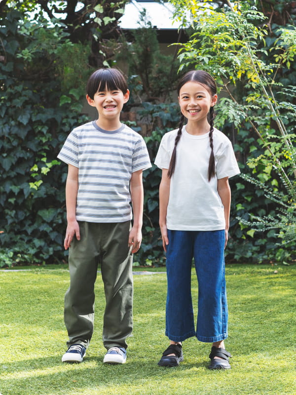 綿天竺編みクルーネック半袖ＴシャツのLOOKイメージ