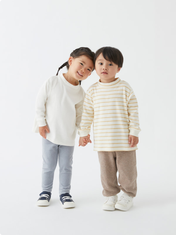 両面起毛ハイネック長袖ＴシャツのLOOKイメージ
