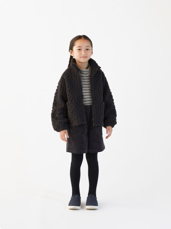 アラン柄ボアジャケットのLOOKイメージ