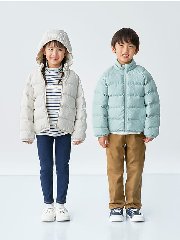 洗える中わた撥水フード付きジャケット着用イメージ画像
