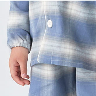 脇に縫い目のないフランネル 長袖パジャマ 特徴画像