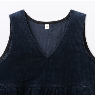 ストレッチコーデュロイVネックワンピース 特徴画像