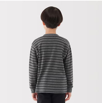 両面起毛クルーネック長袖Tシャツ 着用イメージ画像