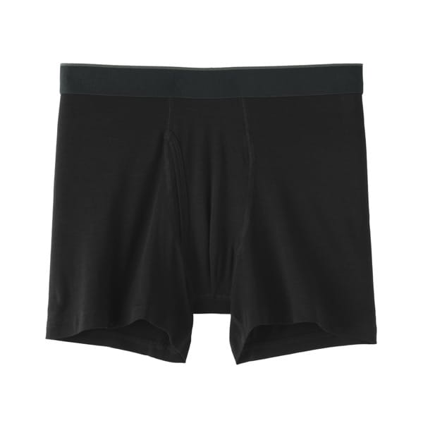 紳士　なめらか　ストレッチ前開きボクサーパンツ　黒