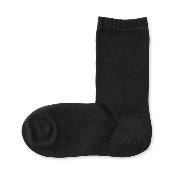 婦人　足なり直角　履き口やわらか　靴下（口ゴムなし・三層／婦人）　黒