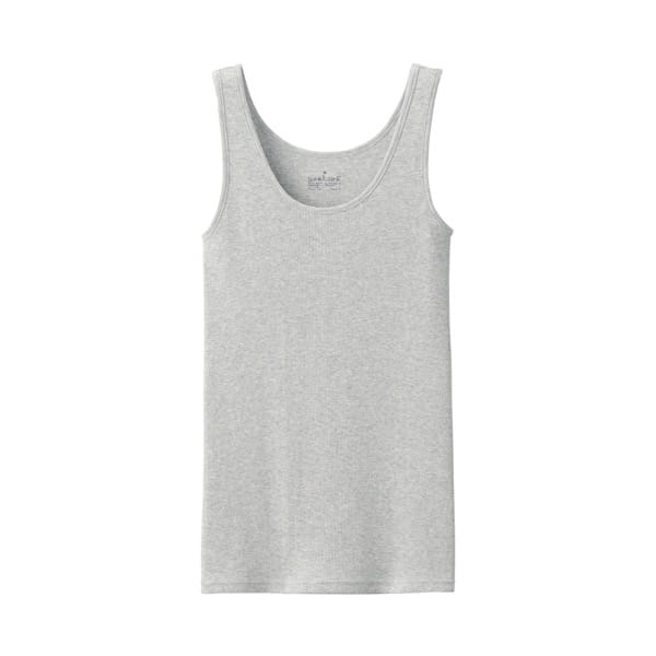 婦人　リブ編みタンクトップ　グレー