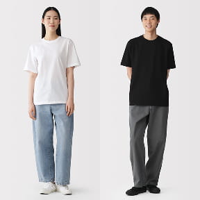 綿天竺編み　クルーネック半袖Ｔシャツ