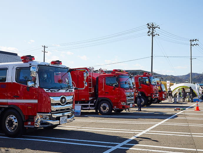 もしものときに活躍する車両の展示