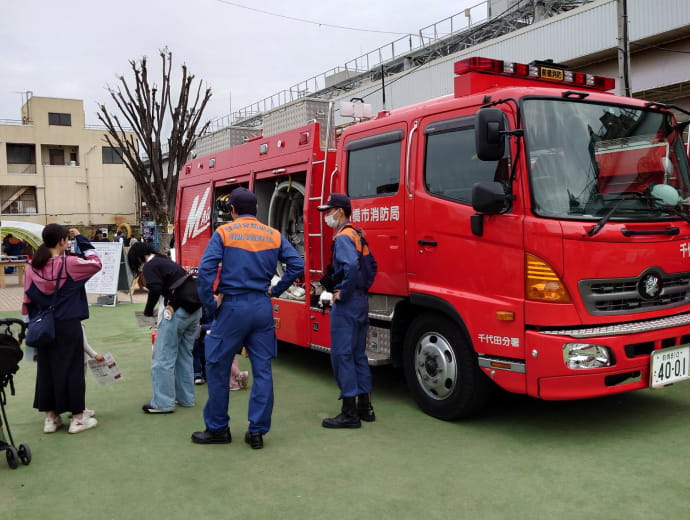 もしものときに活躍する車両の展示